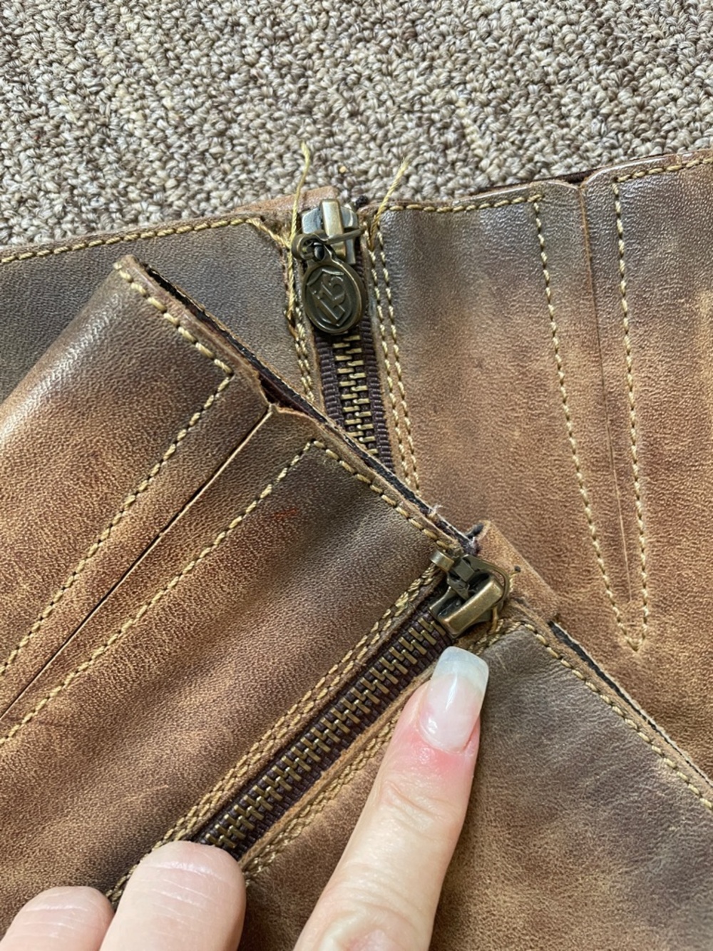 Liberty Tambor Tan Distressed Leather Knee Boots - Picture 3 of 9